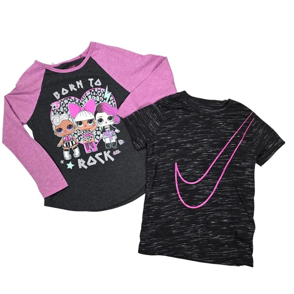 Girls Size M Shirt Lot Nike Tee LOL Surprise Long Sleeve‎ Top